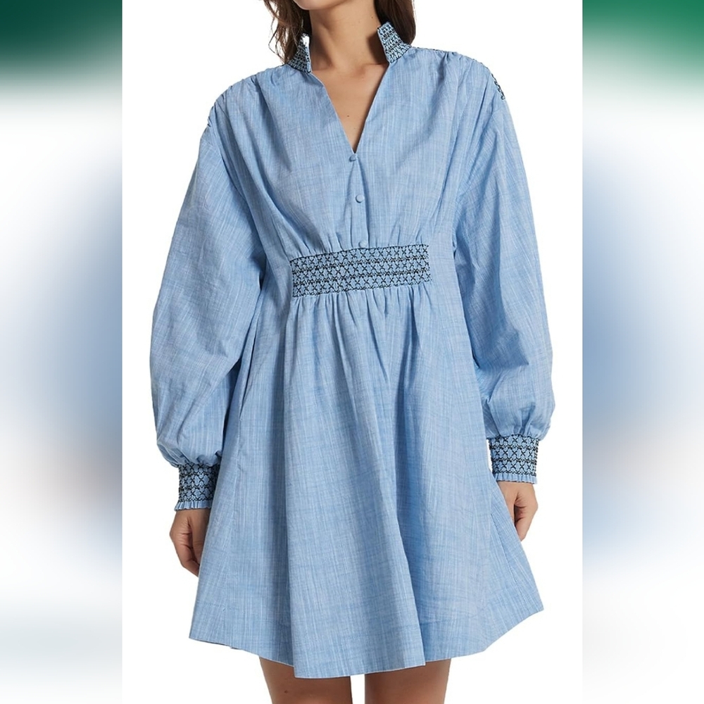 Elegant Blue Women's Dress